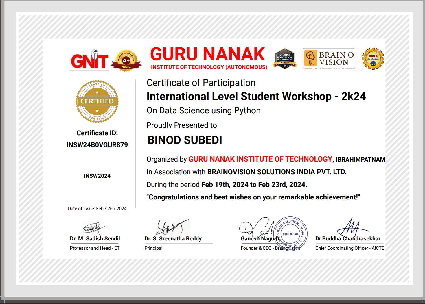 Certificate 1